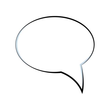 İzole edilmiş boş komik konuşma balonu sohbet vektörü illüstrasyonu