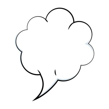 İzole edilmiş boş komik konuşma balonu sohbet vektörü illüstrasyonu
