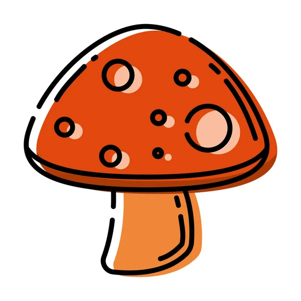 色彩斑斓的秋天蘑菇草图图标矢量插图 — 图库矢量图片