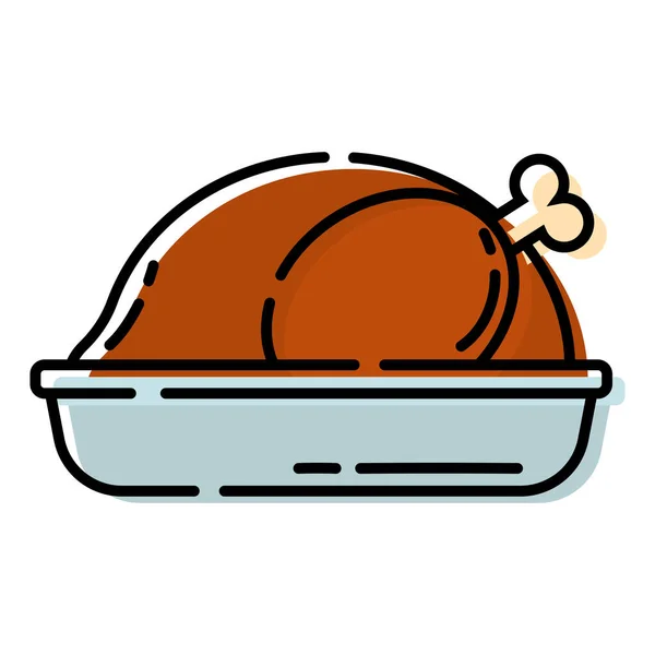 Isolated Colored Roasted Turkey Sketch Icon Vector Illustration — Stock Vector