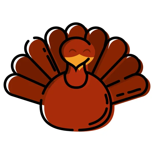 Isolated Colored Cute Turkey Animal Sketch Vector Illustration — Stock Vector