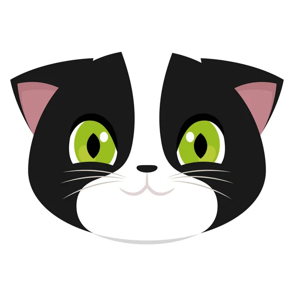 Isolierte Niedliche Katze Tier Charakter Avatar Vector Illustration — Stockvektor