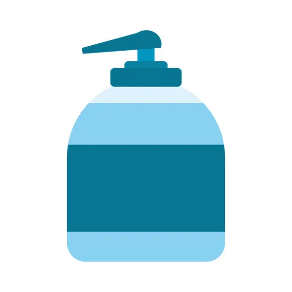 隔離された着色された液体石鹸のびんのクリーニングのアイコン ベクターのイラスト — ストックベクタ