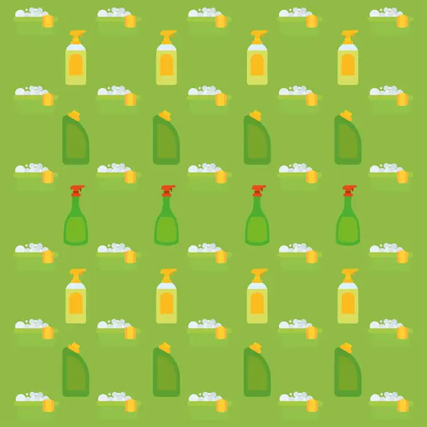 Seamless Pattern Background Cleaning Icons Vector Illustration — Stock Vector