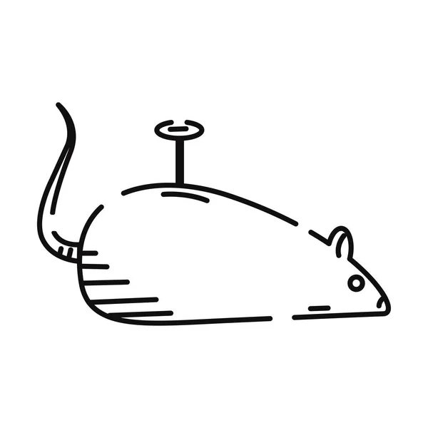 Izolowany Szkic Ikony Zabawki Szczura Wektor Ilustracji — Wektor stockowy