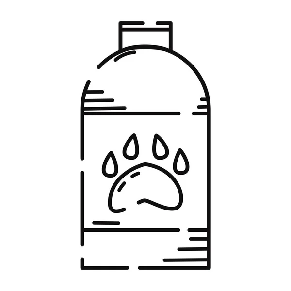宠物洗发水瓶图标的分离草图 — 图库矢量图片