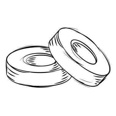 Bir çift Şekerleme Vektör illüstrasyonunun izole edilmiş çizimi