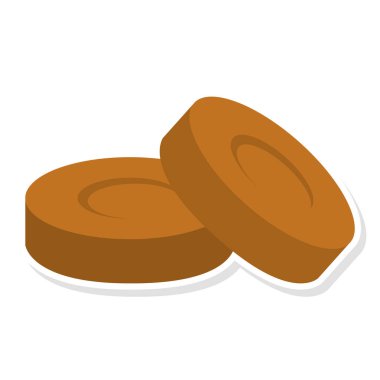 Bir çift çikolata şekeri ikonu Vektör illüstrasyonunun izole etiketi