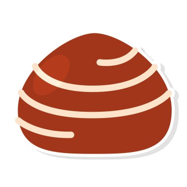 Çikolata ikonu Vektör illüstrasyonunun izole edilmiş çıkartması.