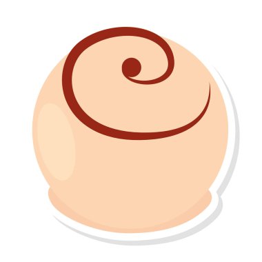 Çikolata ikonu Vektör illüstrasyonunun izole edilmiş çıkartması.