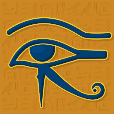 İzole edilmiş mavi göz Mısır sembolü Mısır seyahat vektörü çizimi