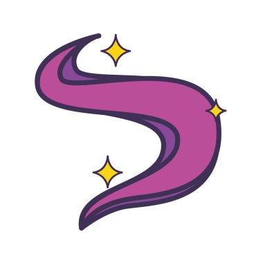 İzole edilmiş renkli sihirli toz ikonu Vektör illüstrasyonuName