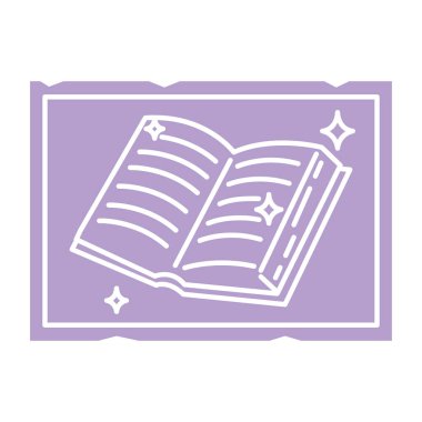 Bir tarot kartı vektör illüstrasyonunun sihirli kitabının taslağı