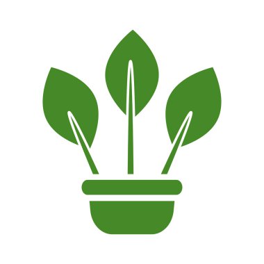 İzole edilmiş yeşil siluet kapalı bitki ikonu Vektör illüstrasyonu