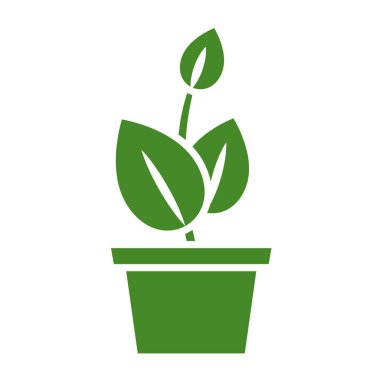 İzole edilmiş yeşil siluet kapalı bitki ikonu Vektör illüstrasyonu