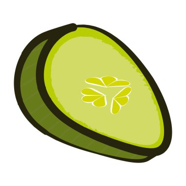 Kivi simgesinin izole edilmiş bir dilimi Düz Tasarım Vektörü illüstrasyonu