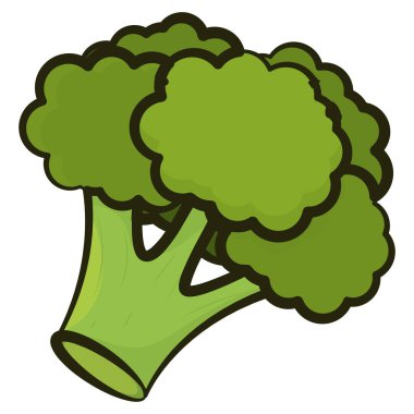 İzole brokoli simgesi Düz Tasarım Vektörü illüstrasyonu