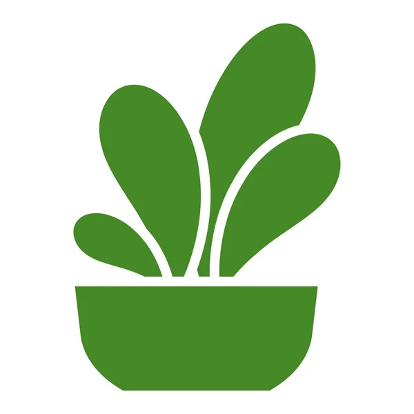 Zole Edilmiş Yeşil Siluet Kapalı Bitki Ikonu Vektör Illüstrasyonu — Stok Vektör