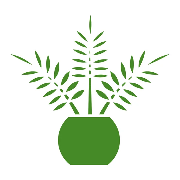 Izolowana Zielona Sylwetka Wewnątrz Roślin Ikona Wektor Ilustracja — Wektor stockowy