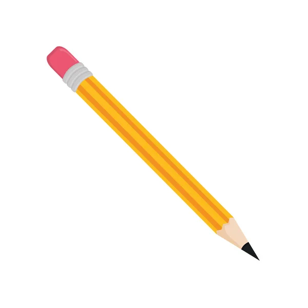 Ícone Lápis Madeira Colorido Isolado Ilustração Vetorial — Vetor de Stock