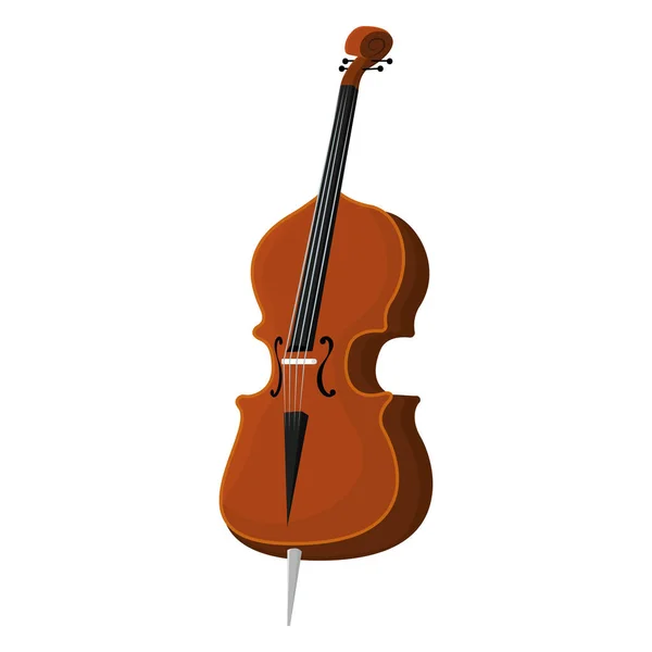 孤立的彩色大提琴乐器图标矢量插图 — 图库矢量图片