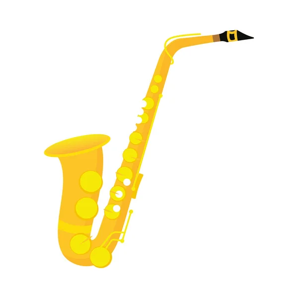 Isolado Saxofone Colorido Ícone Instrumento Musical Ilustração Vetorial — Vetor de Stock