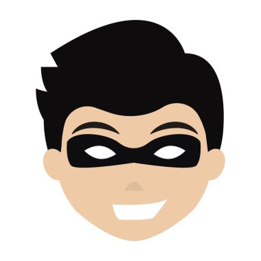 İzole edilmiş sevimli erkek süper kahraman Avatar karakter Vektör illüstrasyonu