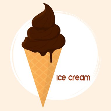 Ayrı renkte çikolatalı dondurma taslak ikonu Vektör illüstrasyonu