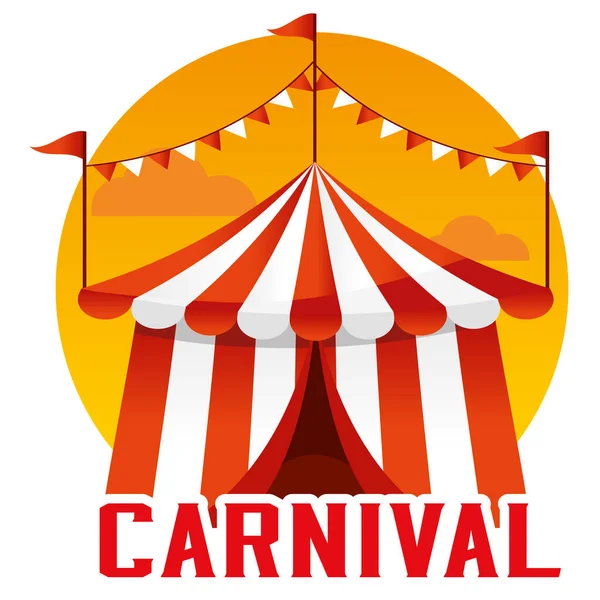 Isolated Carnival Tent Amusement Park Vector Illustration — Stock Vector