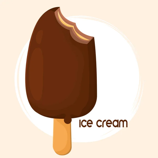 Isolé Couleur Chocolat Popsicle Icône Croquis Illustration Vectorielle — Image vectorielle