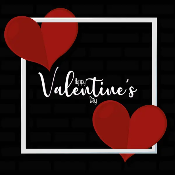 Tarjeta Invitacional San Valentín Colores Con Par Formas Corazón Ilustración — Vector de stock