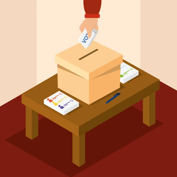 Választási Szavazást Rendező Kéz Vektor Illusztráció — Stock Vector