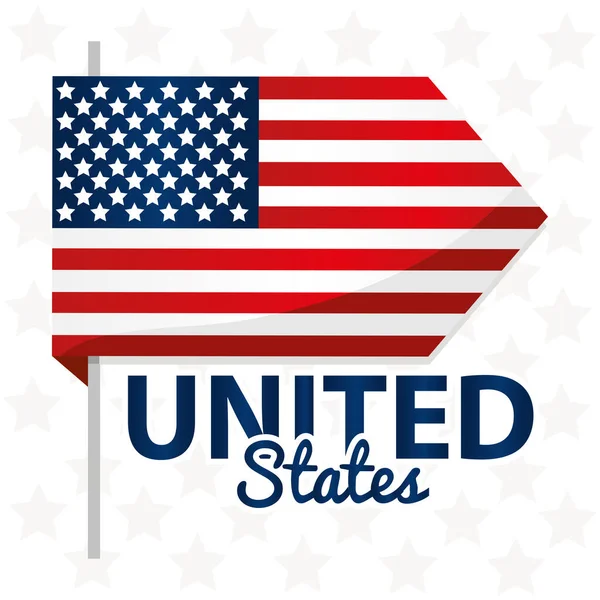 Isolierte Flagge Der Vereinigten Staaten Vector Illustration — Stockvektor