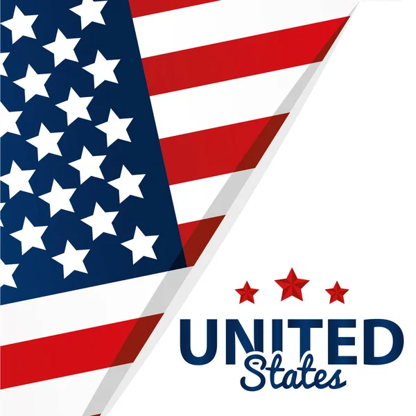 Farbige Flagge Der Vereinigten Staaten Hinter Einem Aufkleber Vector Illustration — Stockvektor