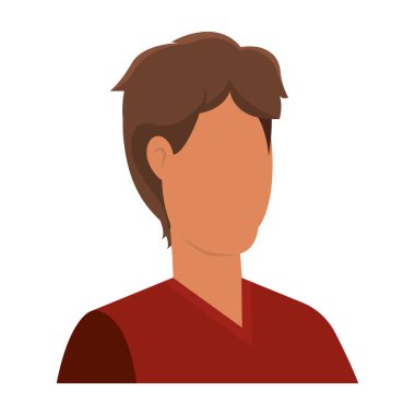 Bir erkek vektör çiziminin izole edilmiş avatarı