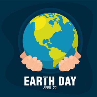 Gezegenimiz Dünya Günü Vektör illüstrasyonunu tutan iki el.