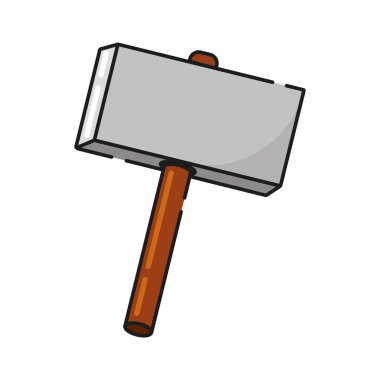 İzole edilmiş renkli çekiç Oyun ikonu Vektör illüstrasyonu