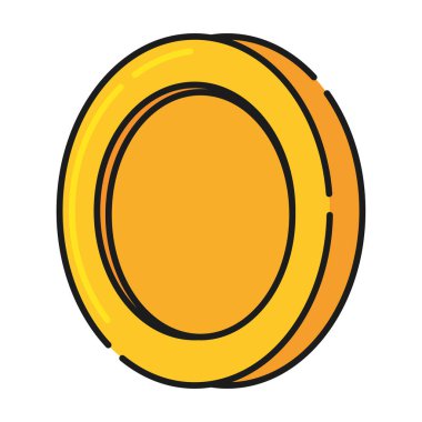 İzole edilmiş renkli sikke oyunu ikonu Vektör illüstrasyonuName