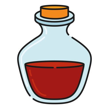 Ayrı Renkli Sihirli İksir Oyun Simgesi Vektör illüstrasyonu