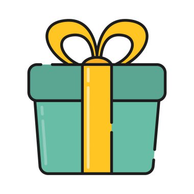 İzole edilmiş renkli hediye kutusu Oyun ikonu Vektör illüstrasyonuName
