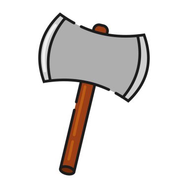 İzole edilmiş renkli balta Oyun simgesi Vektör illüstrasyonuName