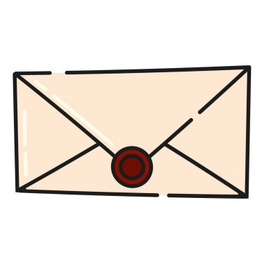 İzole edilmiş renkli kağıt zarf Oyun ikonu Vektör illüstrasyonuName