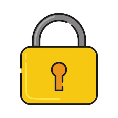 İzole edilmiş renkli asma kilit Oyun simgesi Vektör illüstrasyonu