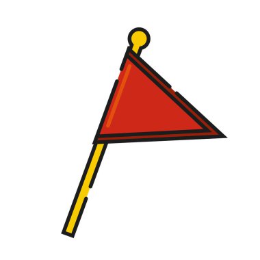 İzole edilmiş renkli bayrak Oyun simgesi Vektör illüstrasyonuName