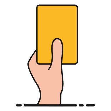 İzole edilmiş sarı kart spor ikonu temsilcisi illüstrasyonu