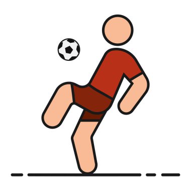 İzole edilmiş futbolcu Sport simgesi Vektör illüstrasyonuName