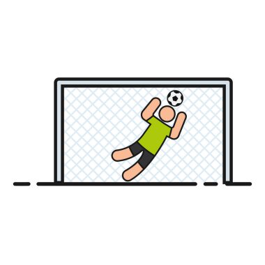 İzole edilmiş futbolcu Sport simgesi Vektör illüstrasyonuName