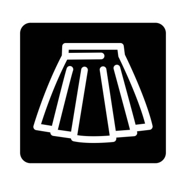 İzole edilmiş etek silueti Kadın giysi ikonu Vektör illüstrasyonu