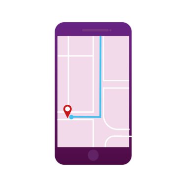 İzole akıllı telefon simgesi Harita uygulaması Mobil uygulama Vektör illüstrasyonuName