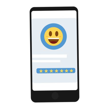 Bir uygulama kavramsal mobil uygulama vektör illüstrasyonunda izole akıllı telefon yayını